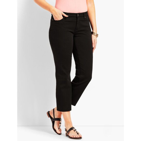 Talbots BLACK DENIM STRAIGHT LEG CROP - CURVY FIT Size 24W